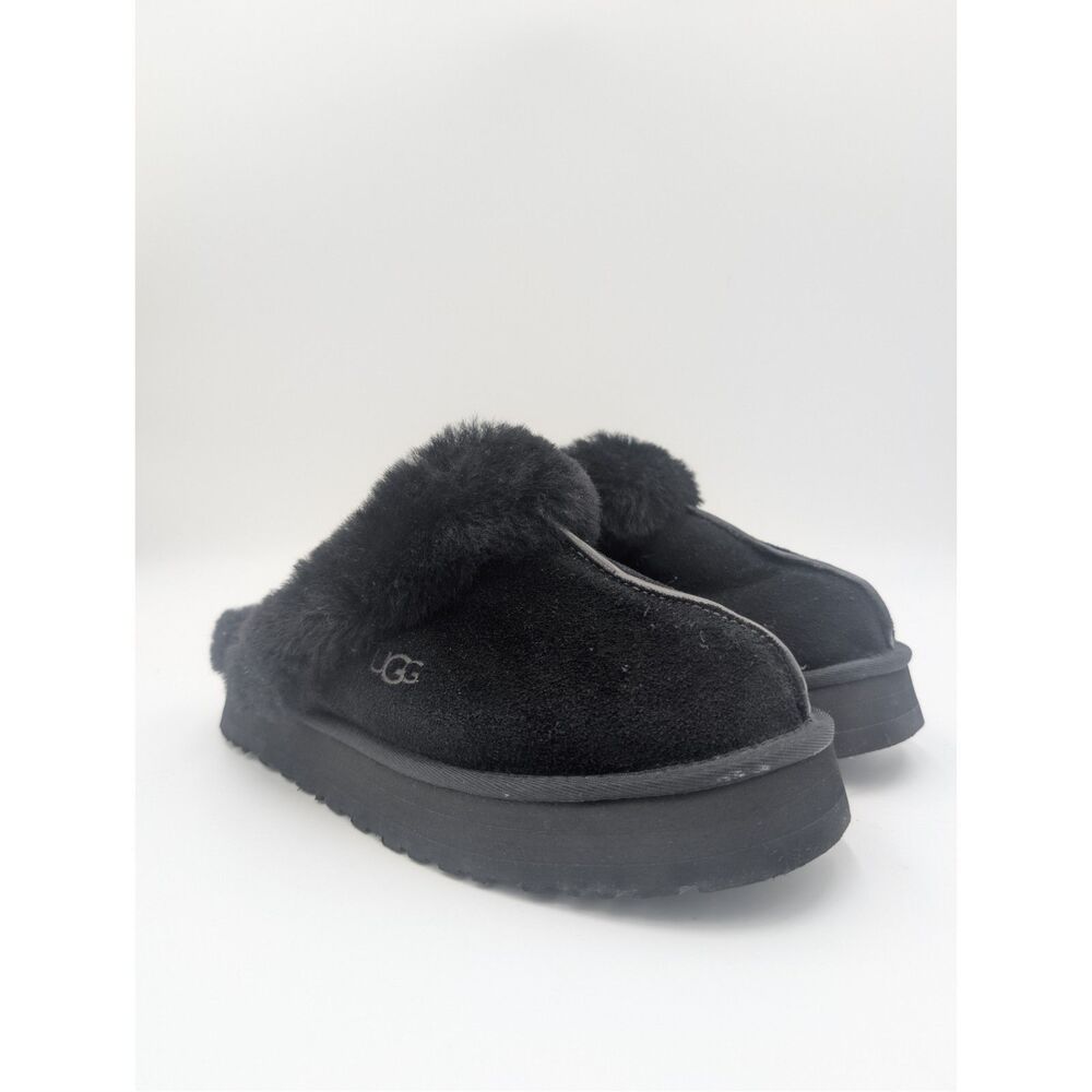 UGG Disquette Women's Black Platform Slipper Size 9 Sheepskin